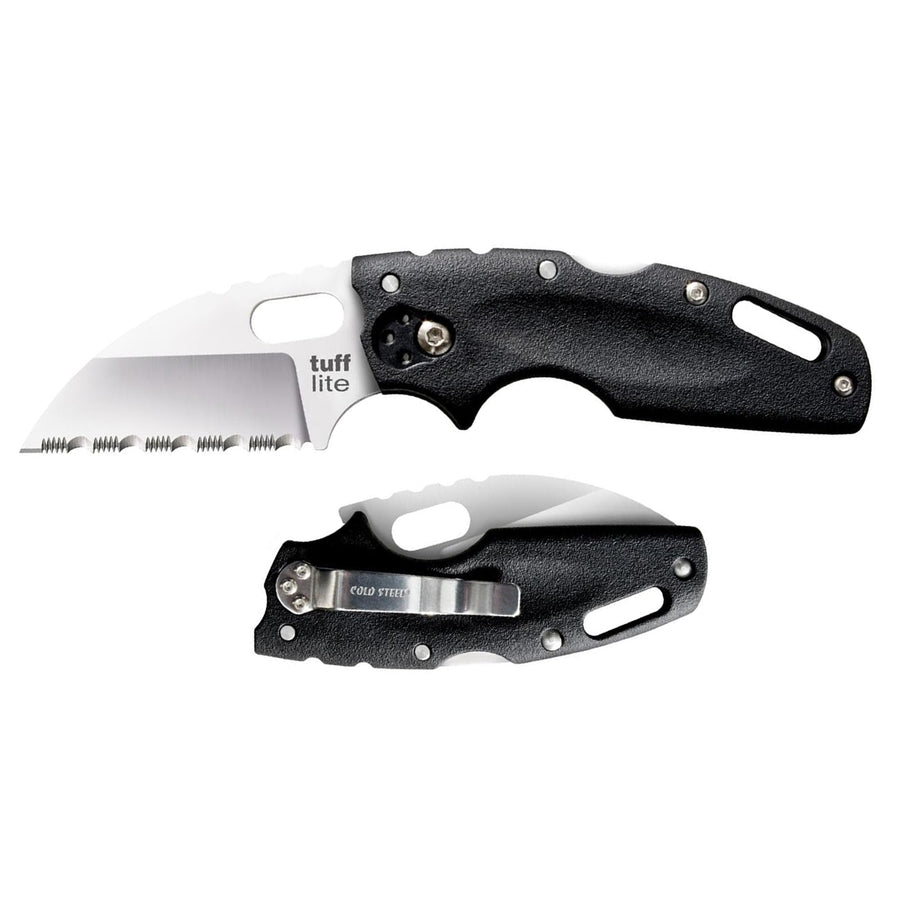 Cold Steel Tuff Lite 2.5" Sheepsfoot AUS8A Serrated Blade 3.5" Griv-Ex Handle Everyday Carry Pocket Folding Knife w/Tri-Ad Lock