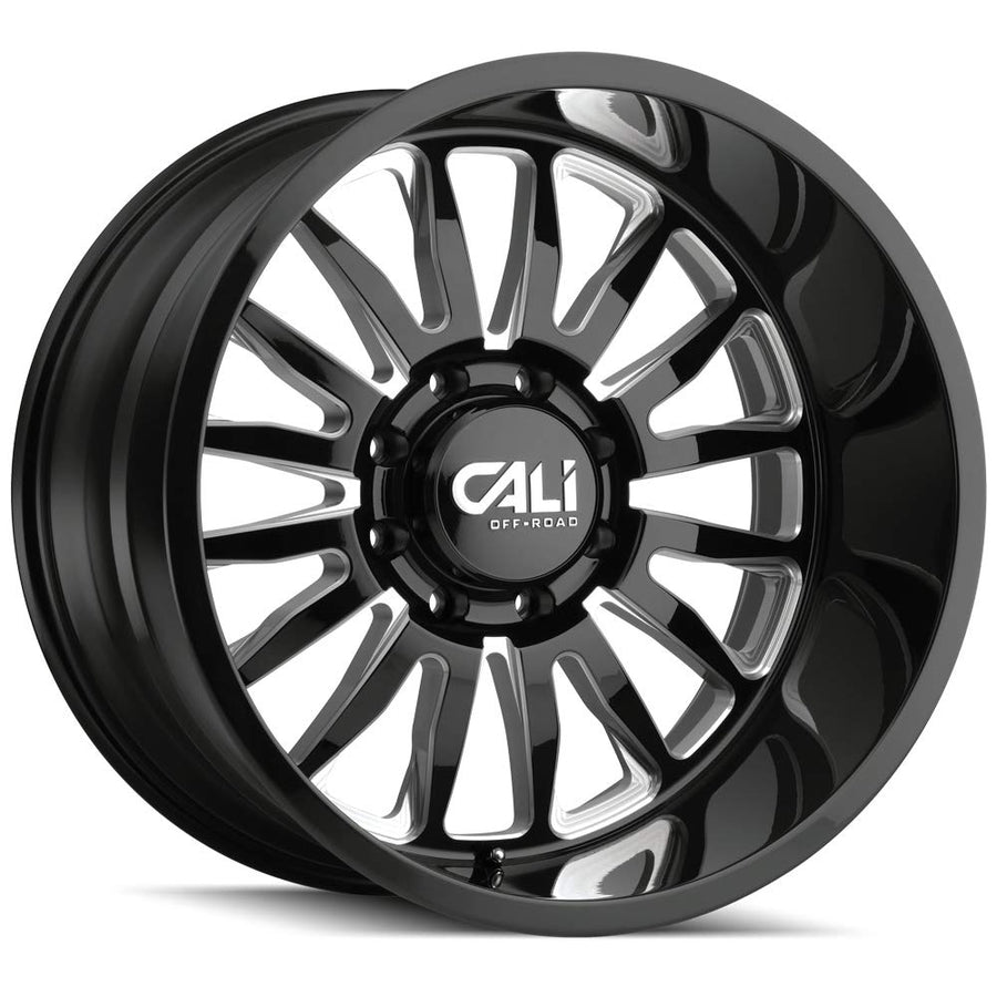 Off-Road Cali Summit 9110 Milled Gloss Black Wheel with Painted (26 x 14. inches /8 x 170 mm, -76 mm Offset)