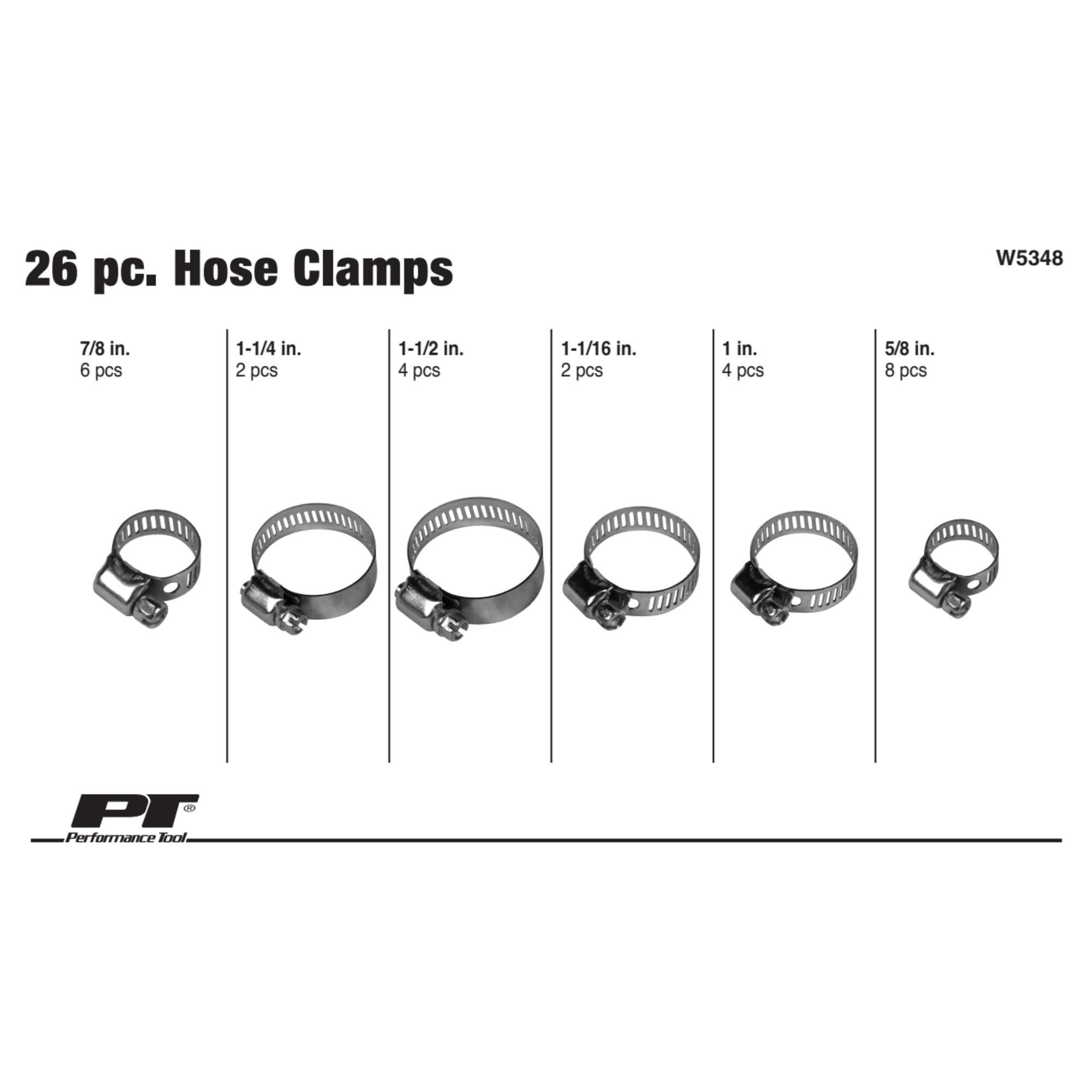 W5348 Performance Tool 26-Piece Hose Clamp Assortment