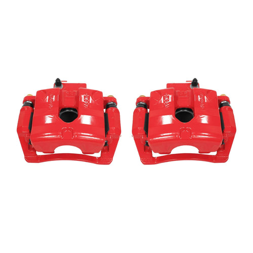 Power Stop S5118A Rear Pair of High-Temp Red Powder Coated Calipers for Cadillac SRX 2010-2011, Chevrolet Camaro 2010-2015 [Model Specific]