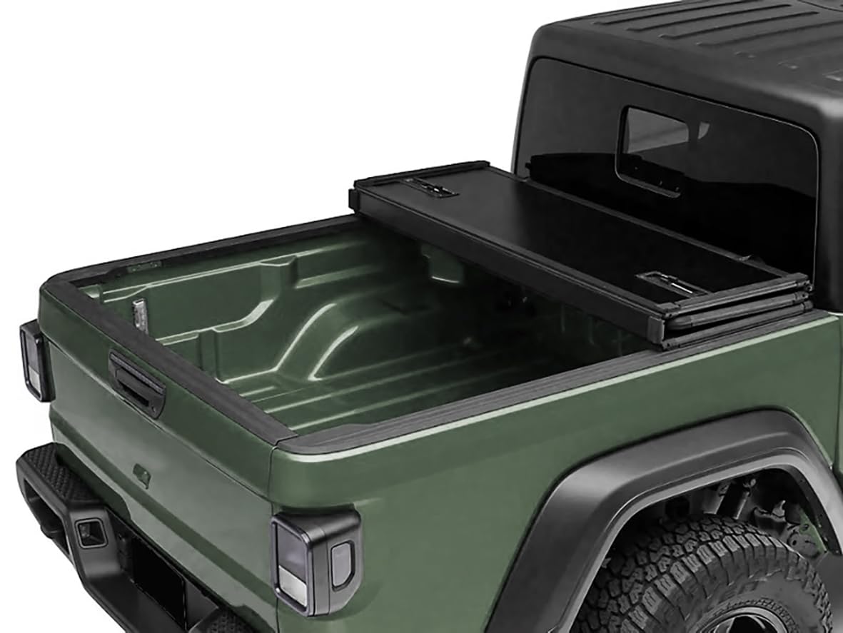 Hard Black Horse High Profile Trifold Truck Bed Tonneau Cover Compatible with 2020-2023 Jeep Gladiator -HTF-JE19