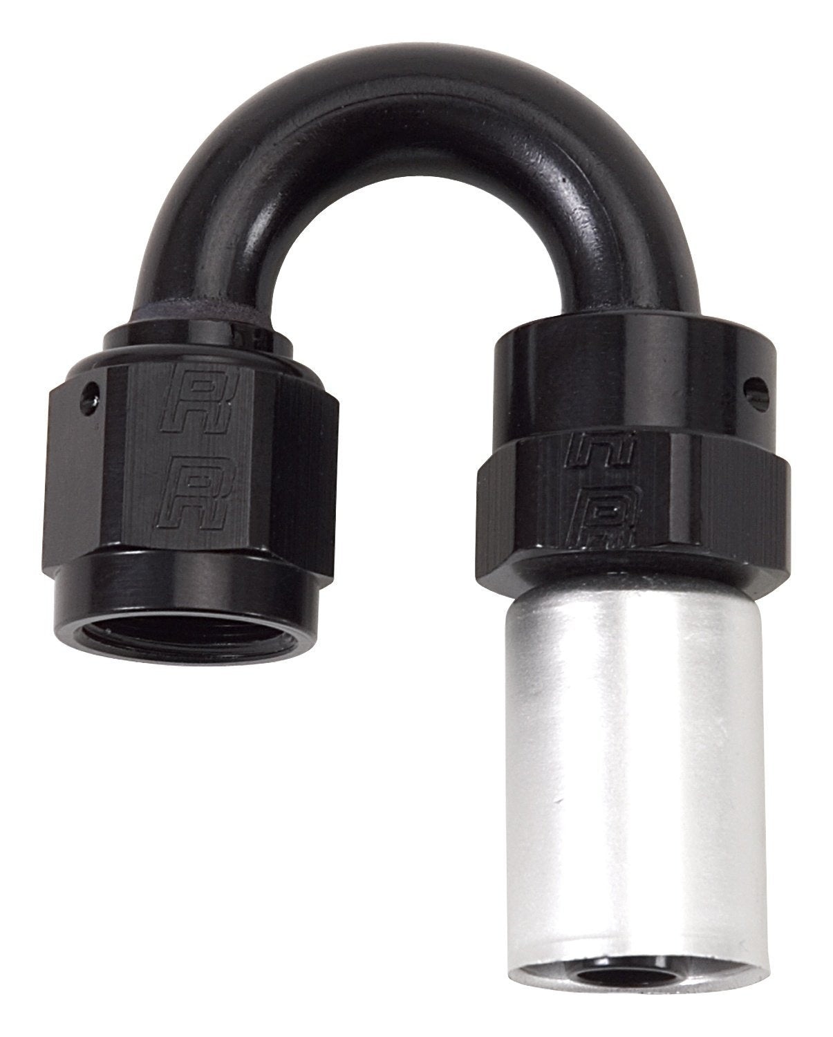 HOSE END #10 180 DEG CRIMP ON SWIVEL BLK & CLR