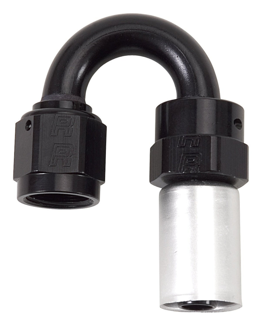 HOSE END #10 180 DEG CRIMP ON SWIVEL BLK & CLR