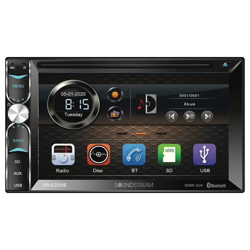 VR-620HB Soundstream 6.2-Inch Double-DIN DVD Head Unit with Bluetooth and Android MHL PhoneLink