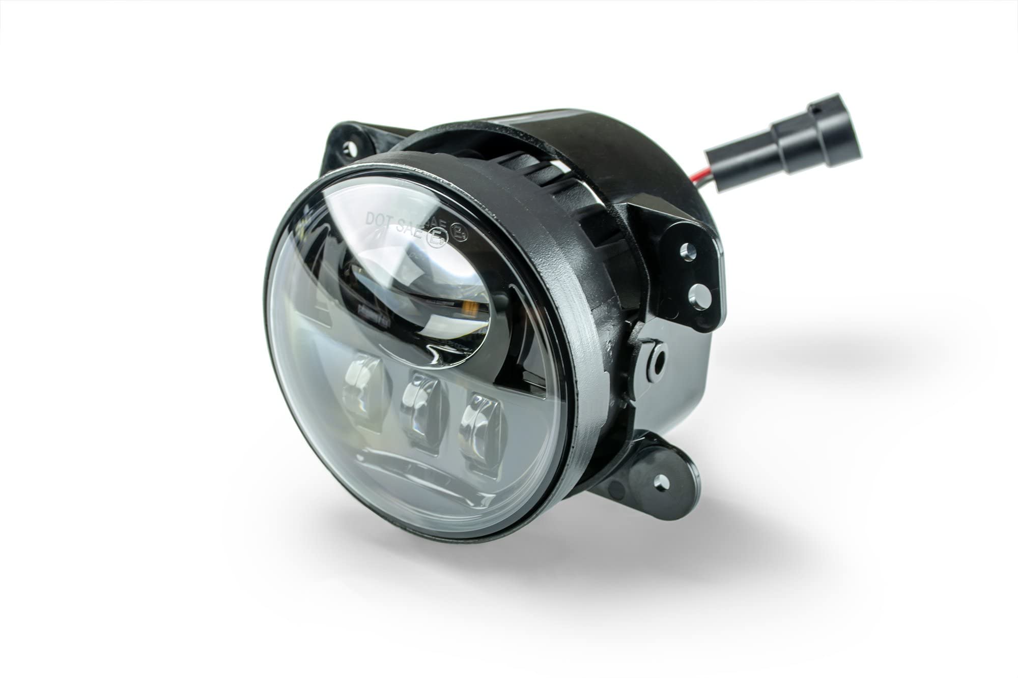 LED Fog Lights DV8 Offroad for the 2018+ Wrangler JL & 2020+ Gladiator JT | 4 Inch Round | OEM Compatible | Plug and Play Harness | Sold as Pair
