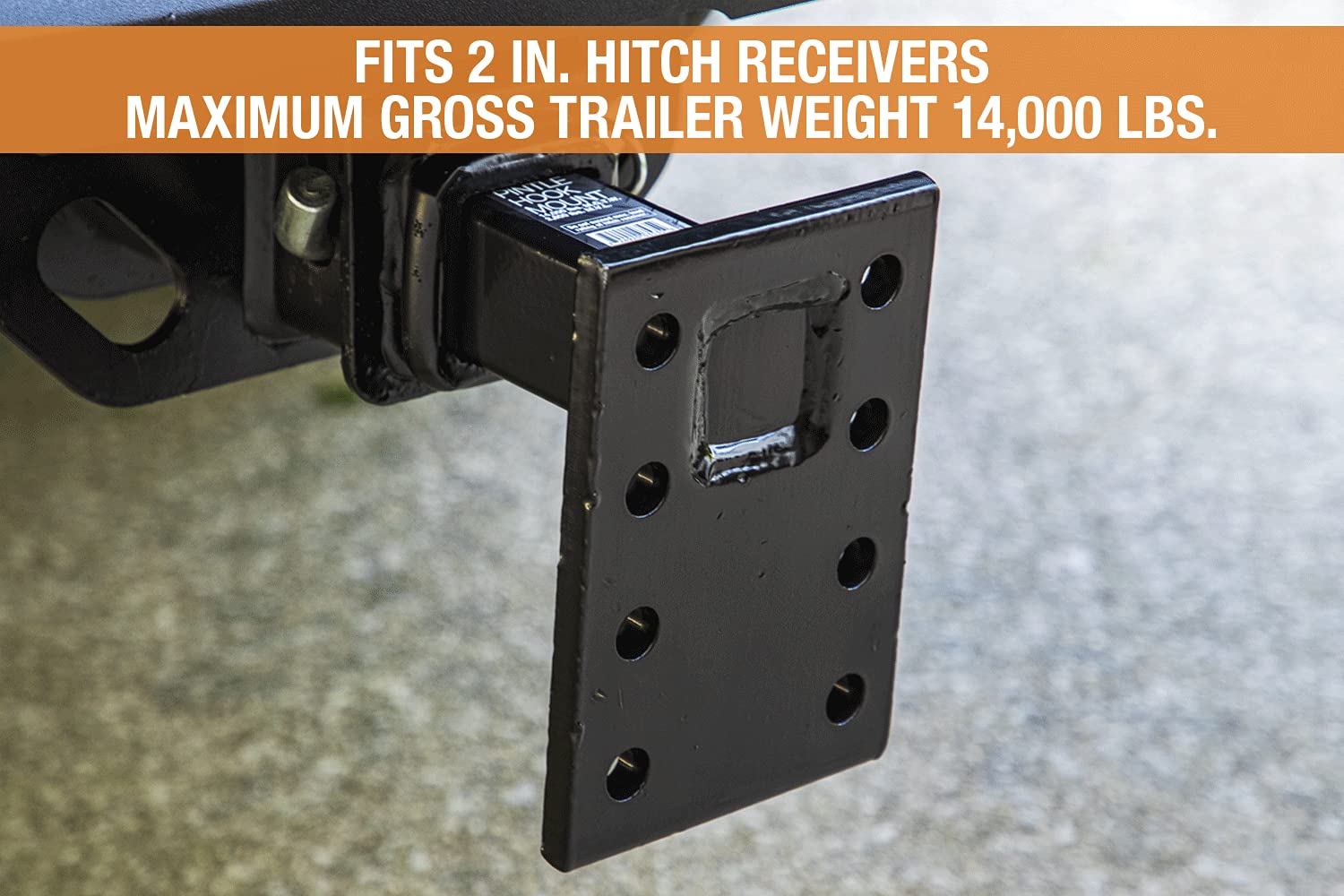 PM87 Buyers Products Pintle Hook Mount – 3 Position Adjustable Trailer Hitch Receiver for 2 Inch Trucks, 14,000 lb MGTW – Heavy-Duty Tow Hitch, 2,800 MVL Rated, 9"