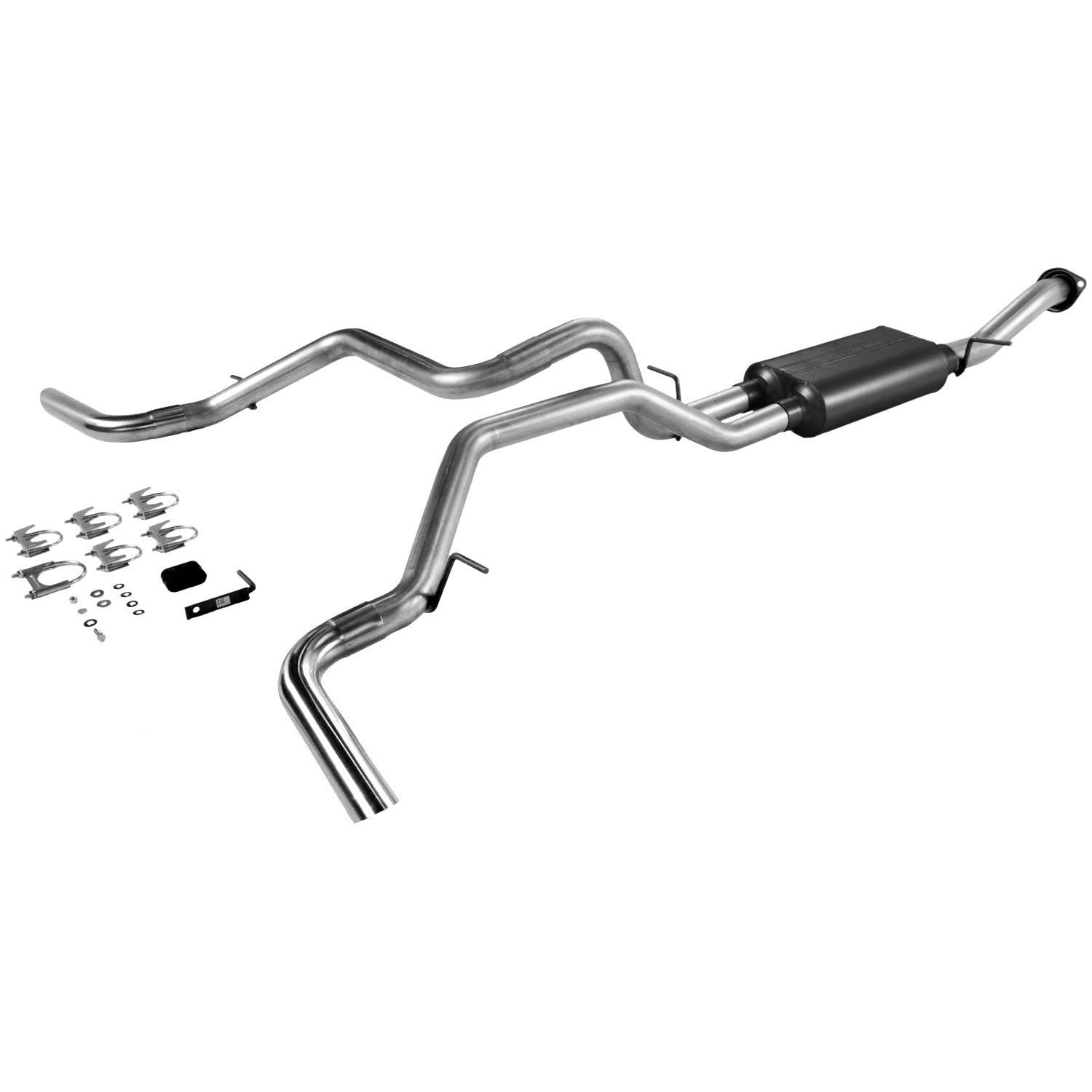 American Thunder Flowmaster 17368 Cat-Back Exhaust Kit 3 Inch Aluminized Steel 2.5 Inch Tailpipes 3 Inch Polished 304 Stainless Tips Compatible with 2000-2003 Chevy Tahoe GMC Yukon 4.8L 5.3L 2/4WD