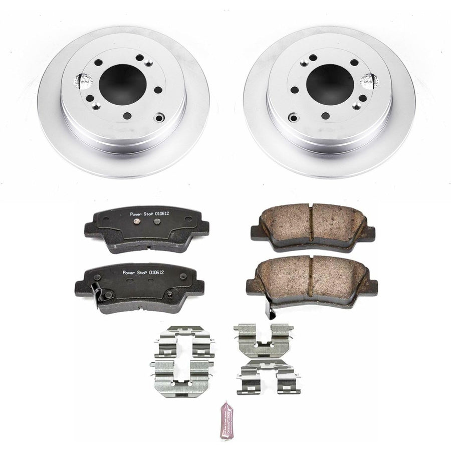 Power Stop CRK4710 Brake Rotor Coated & Ceramic Brake Pads- rear For Kia Amanti 2007-2009 [Model Specific]