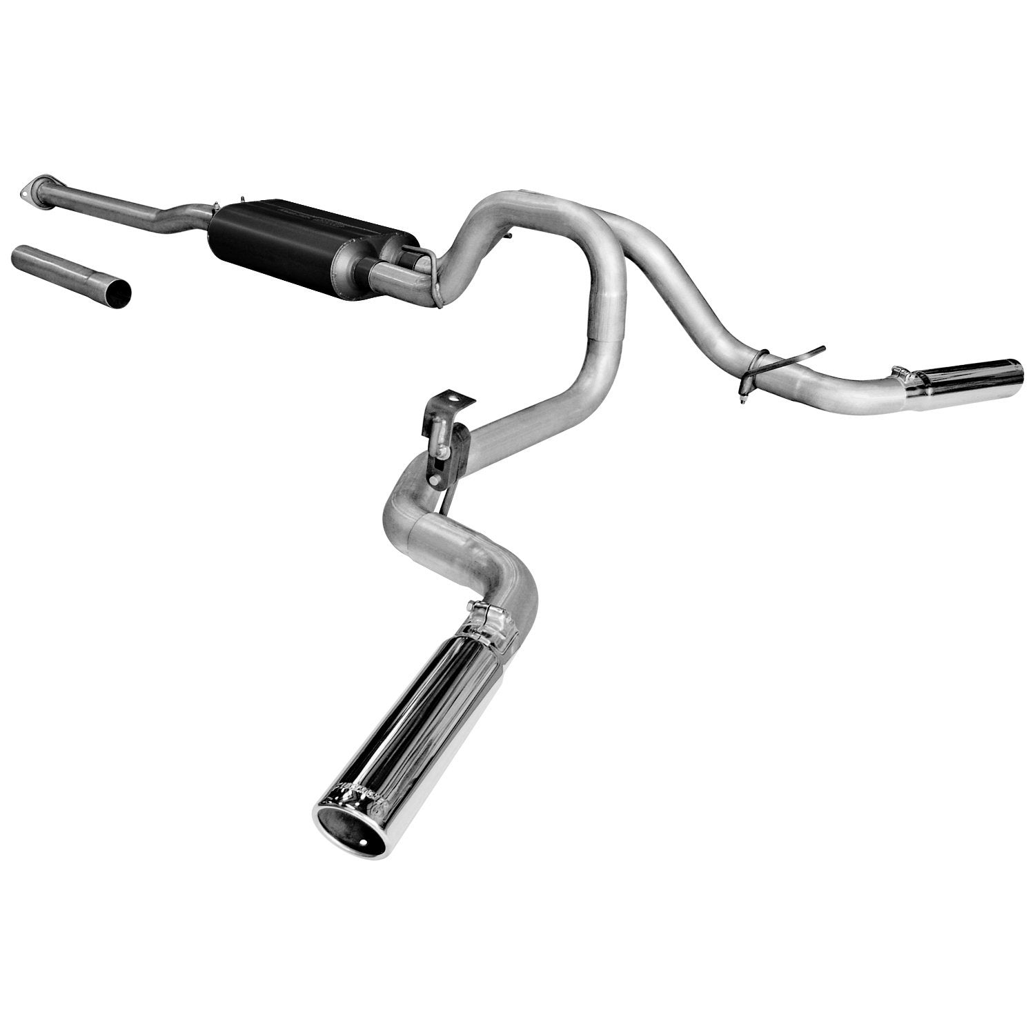 American Thunder Flowmaster 817432 Cat-Back Exhaust Kit Dual 2.5 Inch 409 Stainless Steel 3 Inch Polished 304 Stainless Steel Tip Side Exit Compatible with 2005-2012 Toyota Tacoma 4.0L