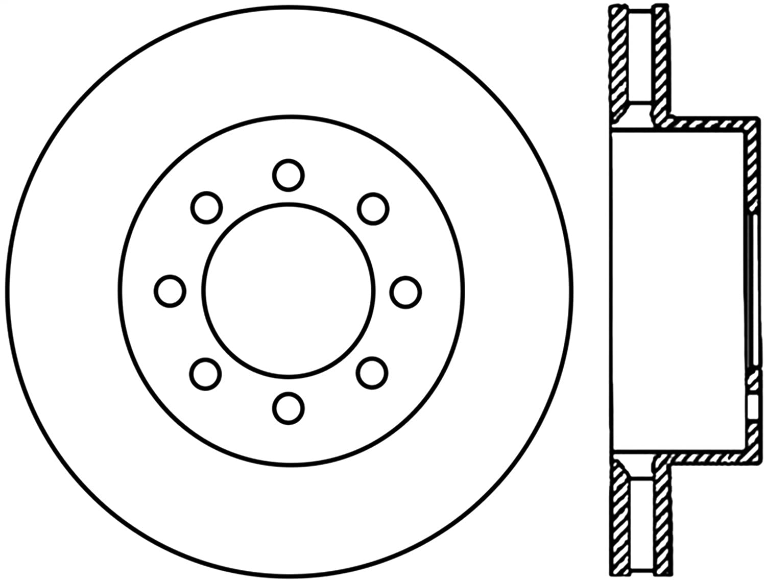 StopTech Sport Cross Drilled Brake Rotor 128.65112L; Front Left