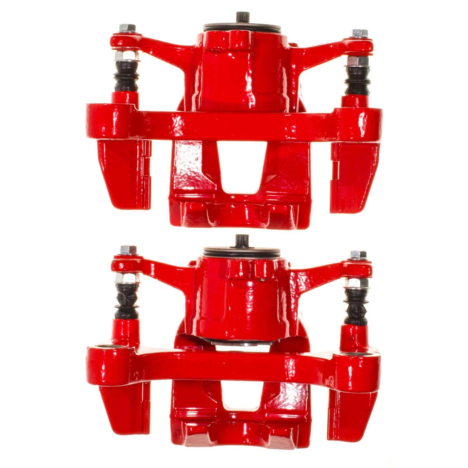 Rear Power Stop S15018 Pair of High-Temp Red Powder Coated Calipers
