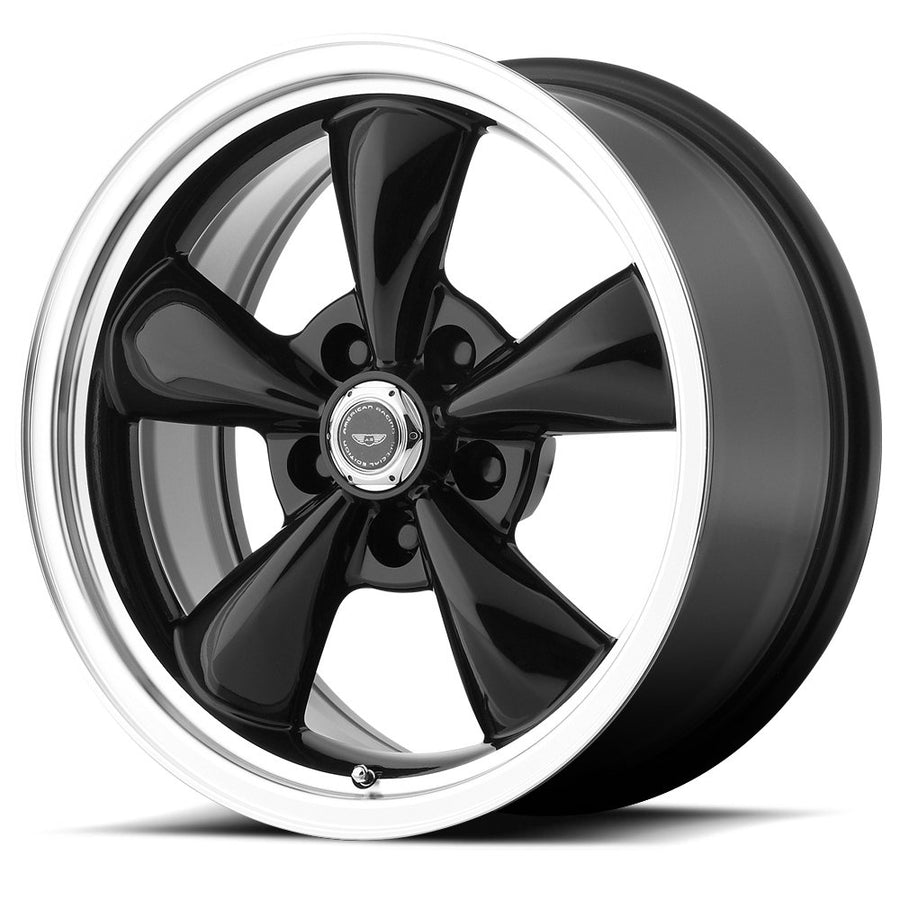 AR105 TORQ THRUST M American Racing 18X9 5X4.5 6.34 34mm GLOSS BLACK MACHINED LIP - AR105M8966B