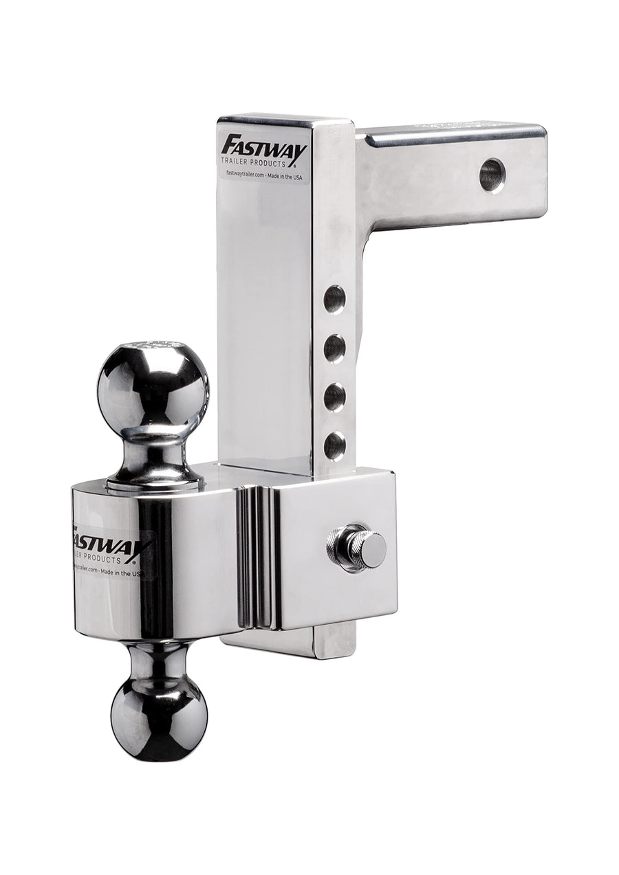 Fastway Flash E Series 42-00-2800 Adjustable Aluminum Ball Mount with 8 Inch Drop, 2 Inch Shank, and Chrome Plated Balls