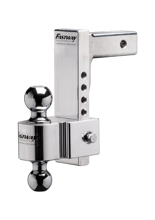 Fastway Flash E Series 42-00-2800 Adjustable Aluminum Ball Mount with 8 Inch Drop, 2 Inch Shank, and Chrome Plated Balls