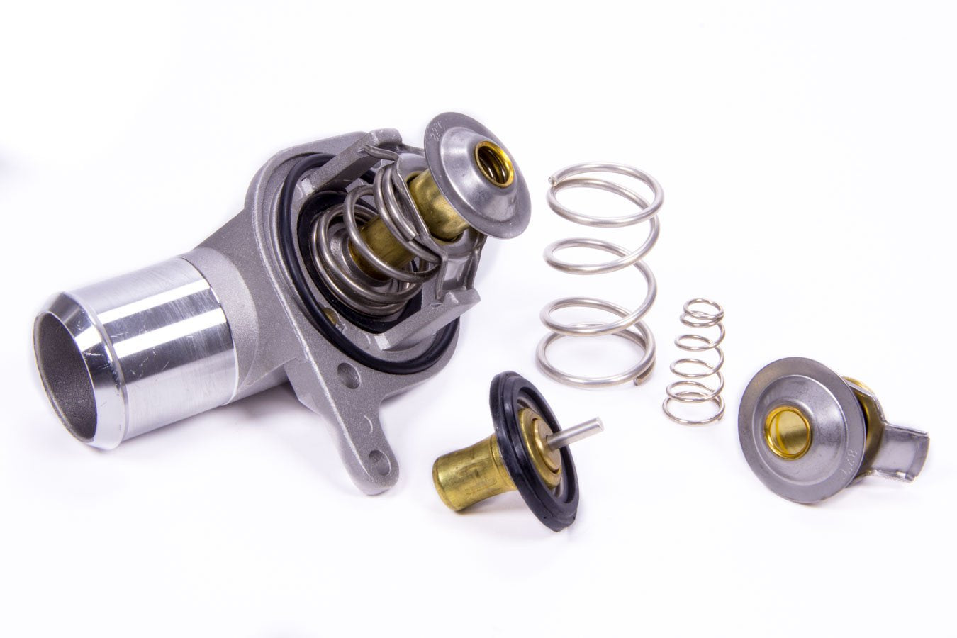 As-Cast Aluminum PRW 5234683 90° Water Neck Outlet and Thermostat for GM LS Series