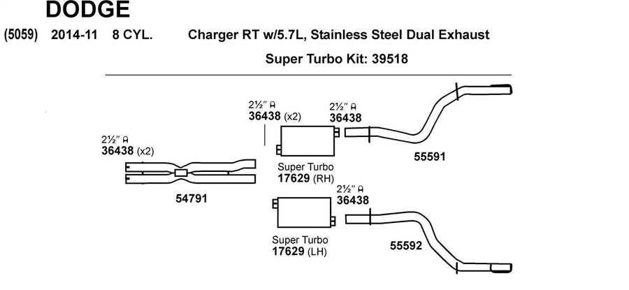 Exhaust Tail Pipe Dynomax 55592 for Dodge Charger