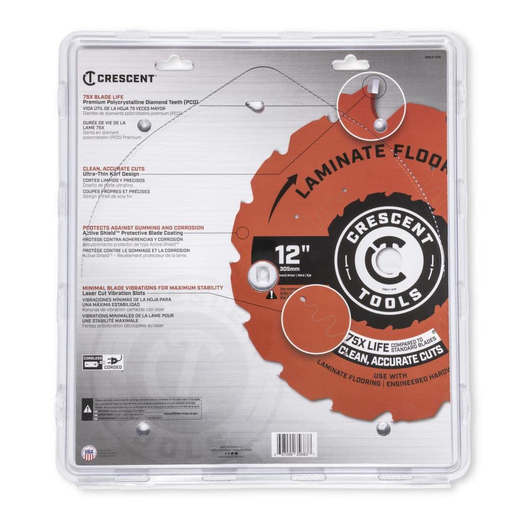 Circular Saw Blade Crescent 12 inches X 16 Tooth Laminate Flooring