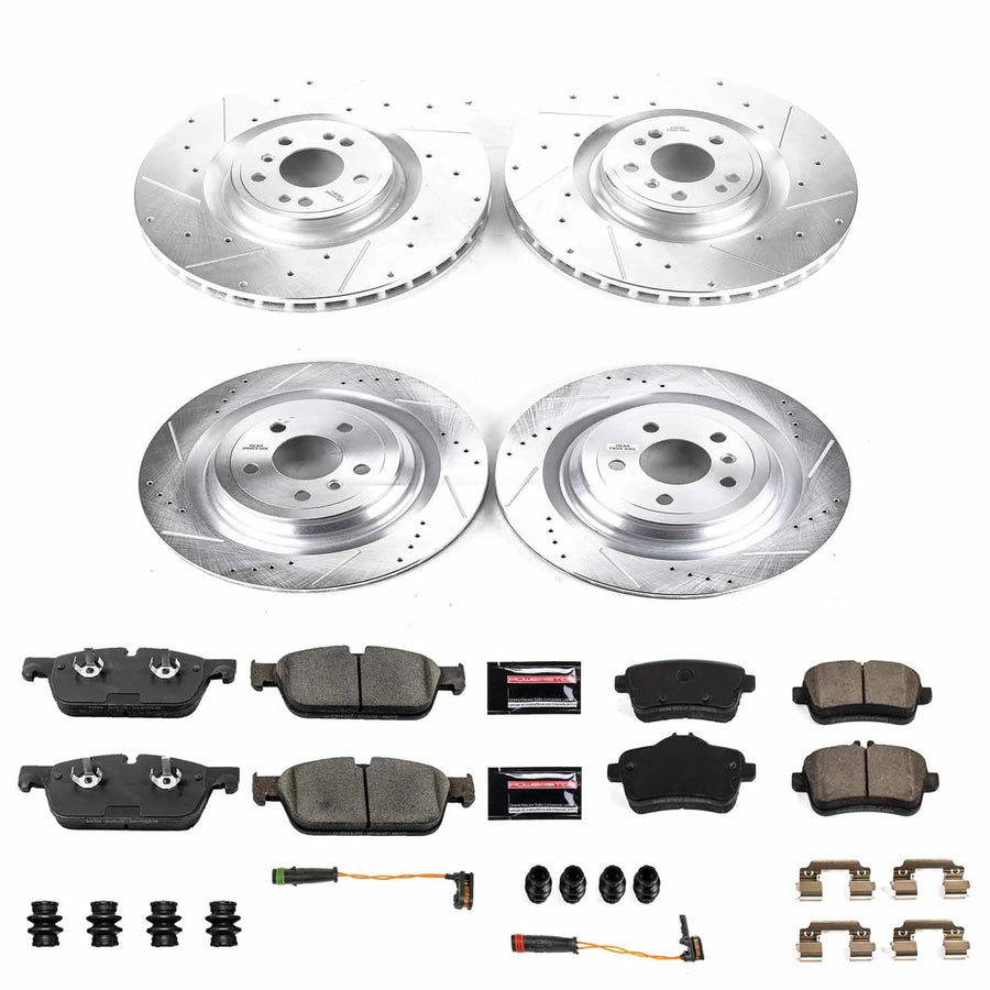 Power Stop Z23 Evolution Brake Kit-Drilled/Slotted Rotors and Carbon-Fiber Ceramic Brake Pads For Mercedes GL450, Mercedes GL550, Mercedes GLE43 AMG, Mercedes GL K8354 [Model Specific]