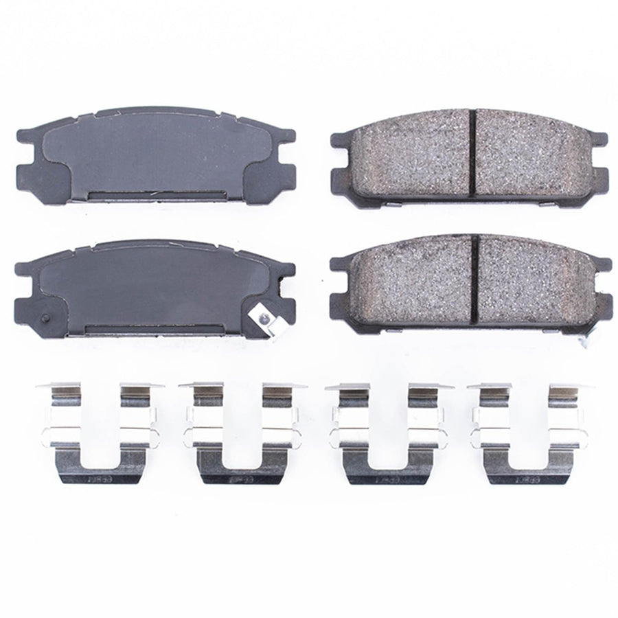 Power Stop Front Brake Kit For Subaru Impreza 1993-96 |Impreza 1998-99 |Legacy 1990-99 |SVX 1992-97 - Brake Pads Ceramic With Installation Hardware, 17-471