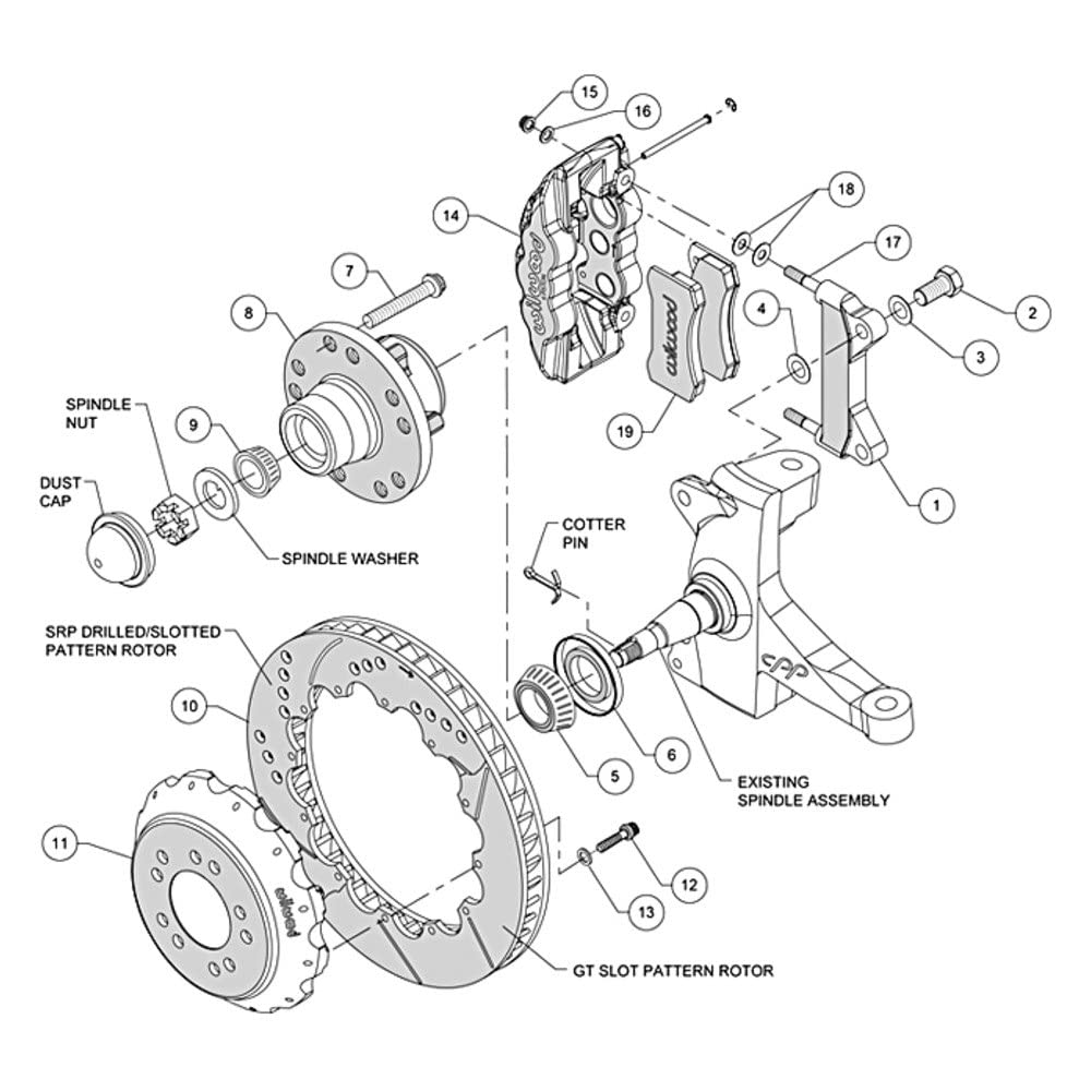 14.00-Red AERO6 Front Hub Kit