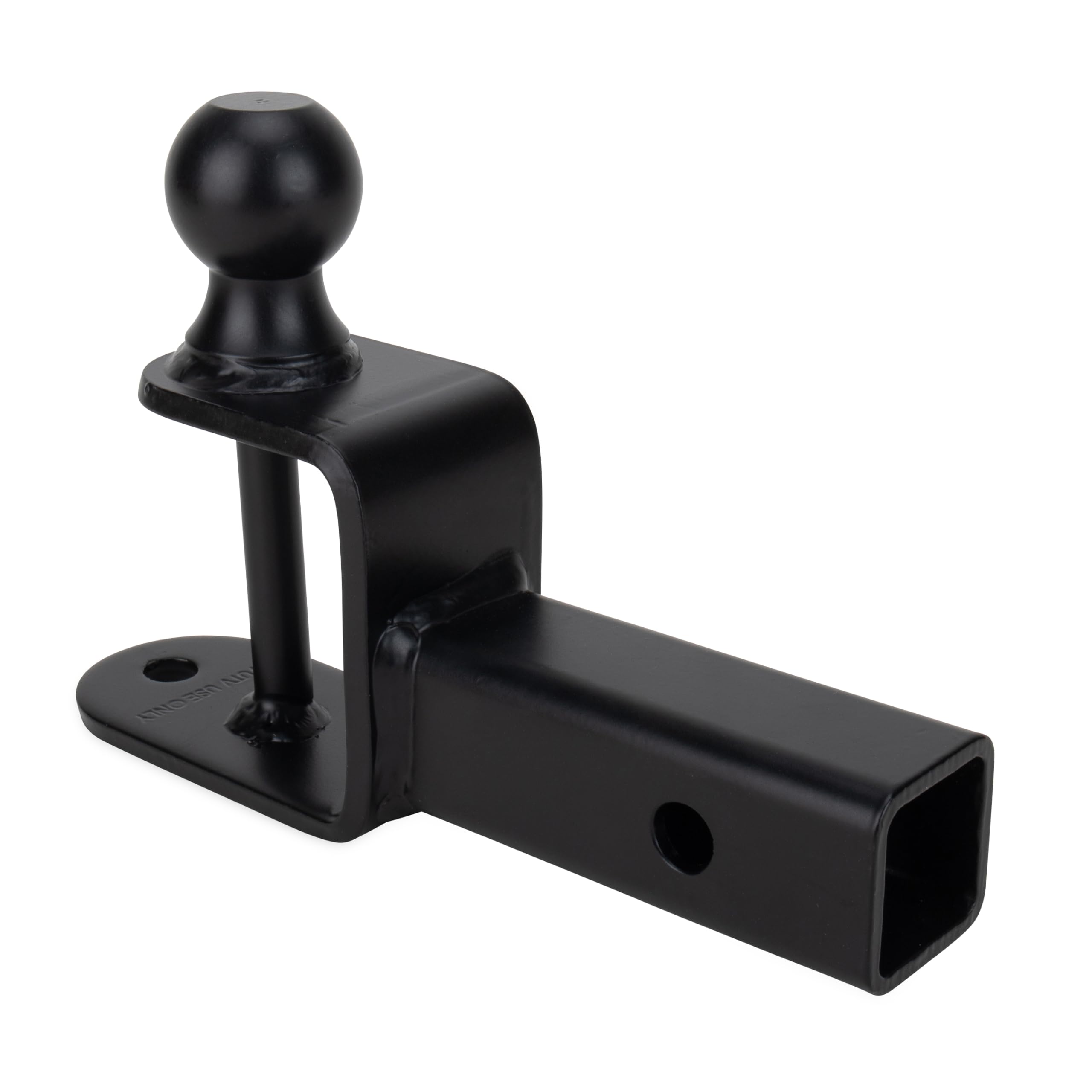 Camco Black Boar Multi-Hitch ATV/UTV – 2” Hitch Ball, 2” Shank, 6” Long – 2” Rise, 2,000 lb Capacity – Winch Strap Loop & 5/8” Pin Hole – Powder-Coated Steel (66025)