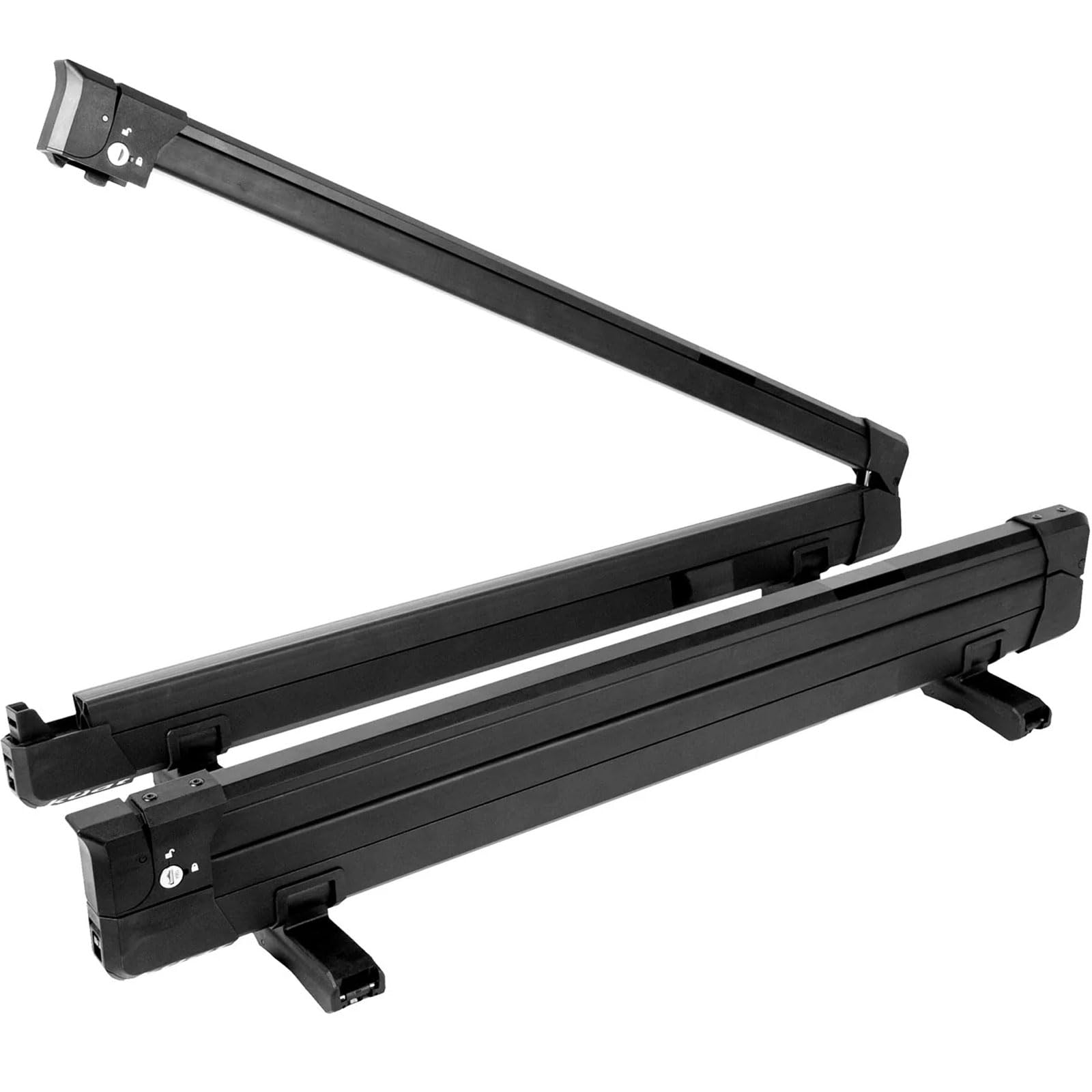 KUAT Switch Universal Sturdy Car Rooftop Crossbars Mounted Winter Sports Gear Clamshell Flip Down Quick Release Ski and Snowboarding Rack with Integrated Locks, Black, Switch 6-6 Skis
