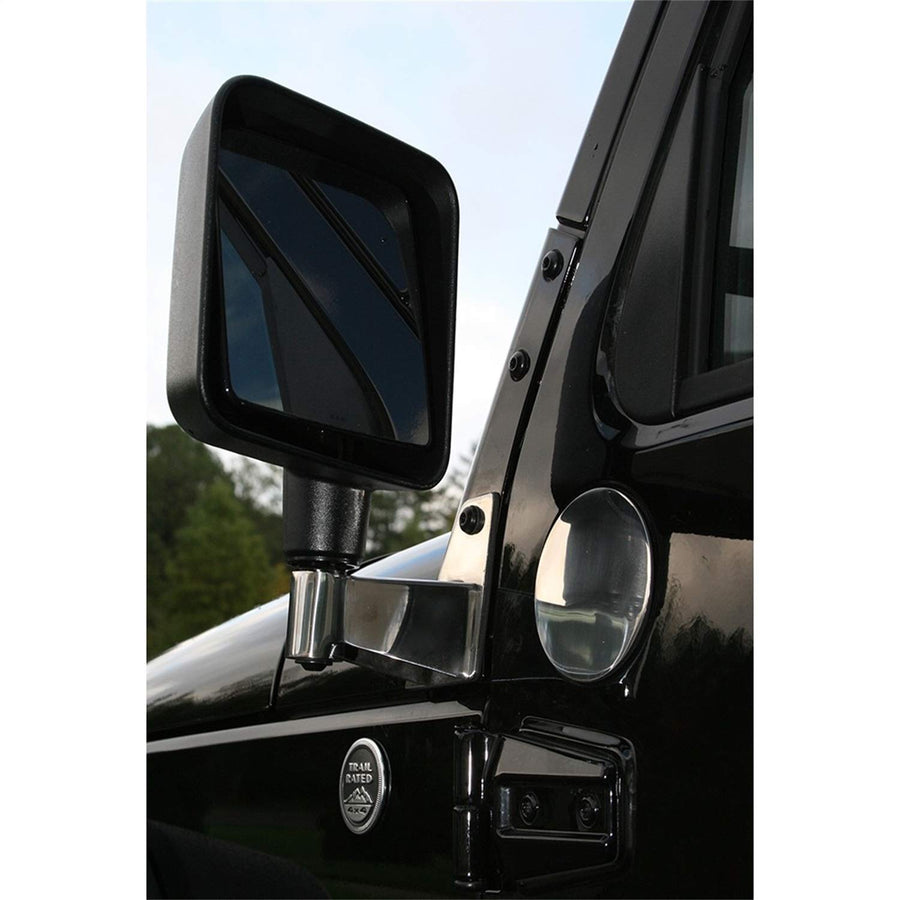 Mirror Relocation Bracket Kit | Rugged Ridge, Stainless Steel | 11026.04 | Fits 2007-2018 Jeep Wrangler JK