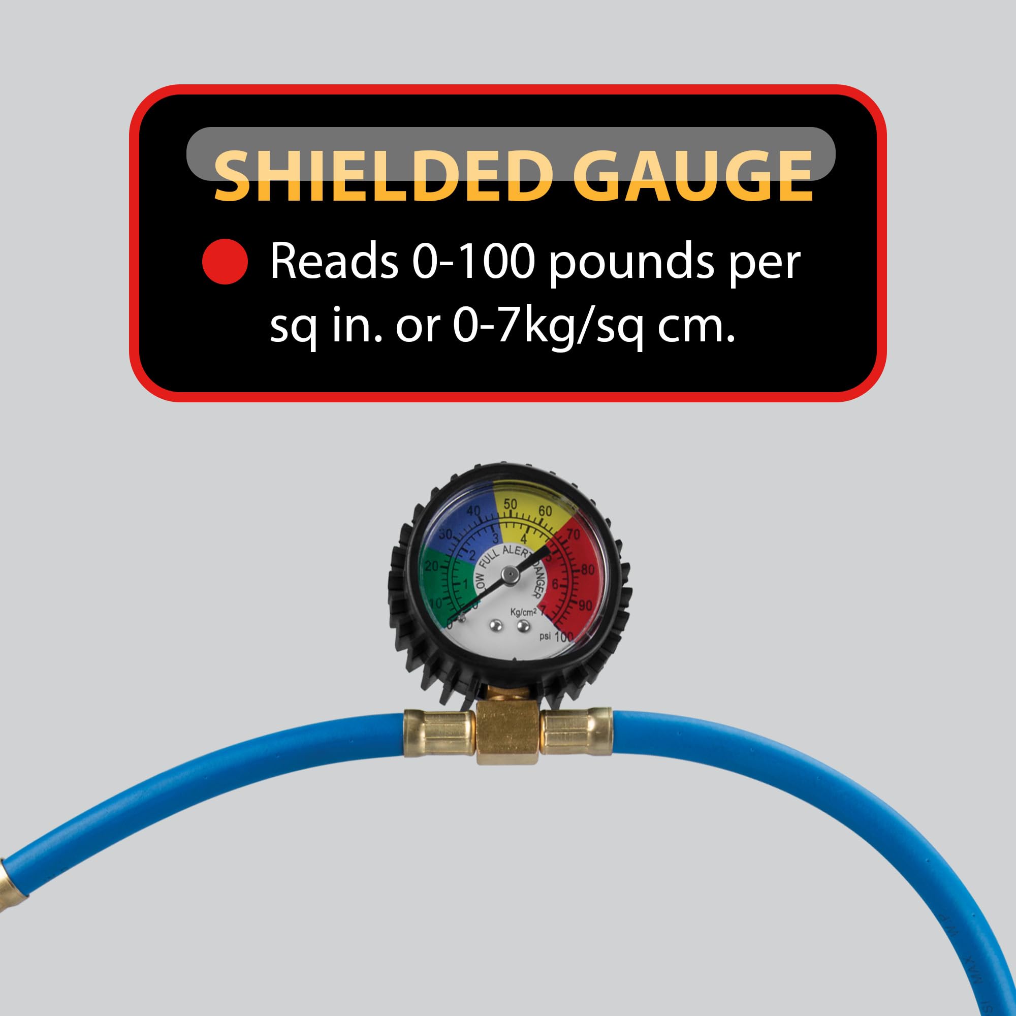 Self-Sealing Performance Tool W83139 R1234YF Refrigerant Can Recharging Hose and Gauge