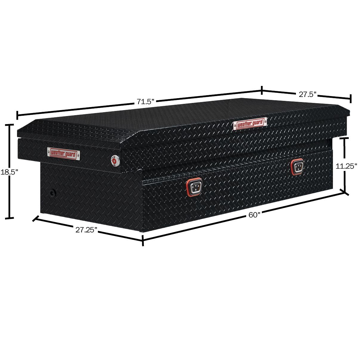 Weather Guard Saddle Box Model 117-5-04, Aluminum, Full Extra Wide, Gloss Black, 14.4 cu ft