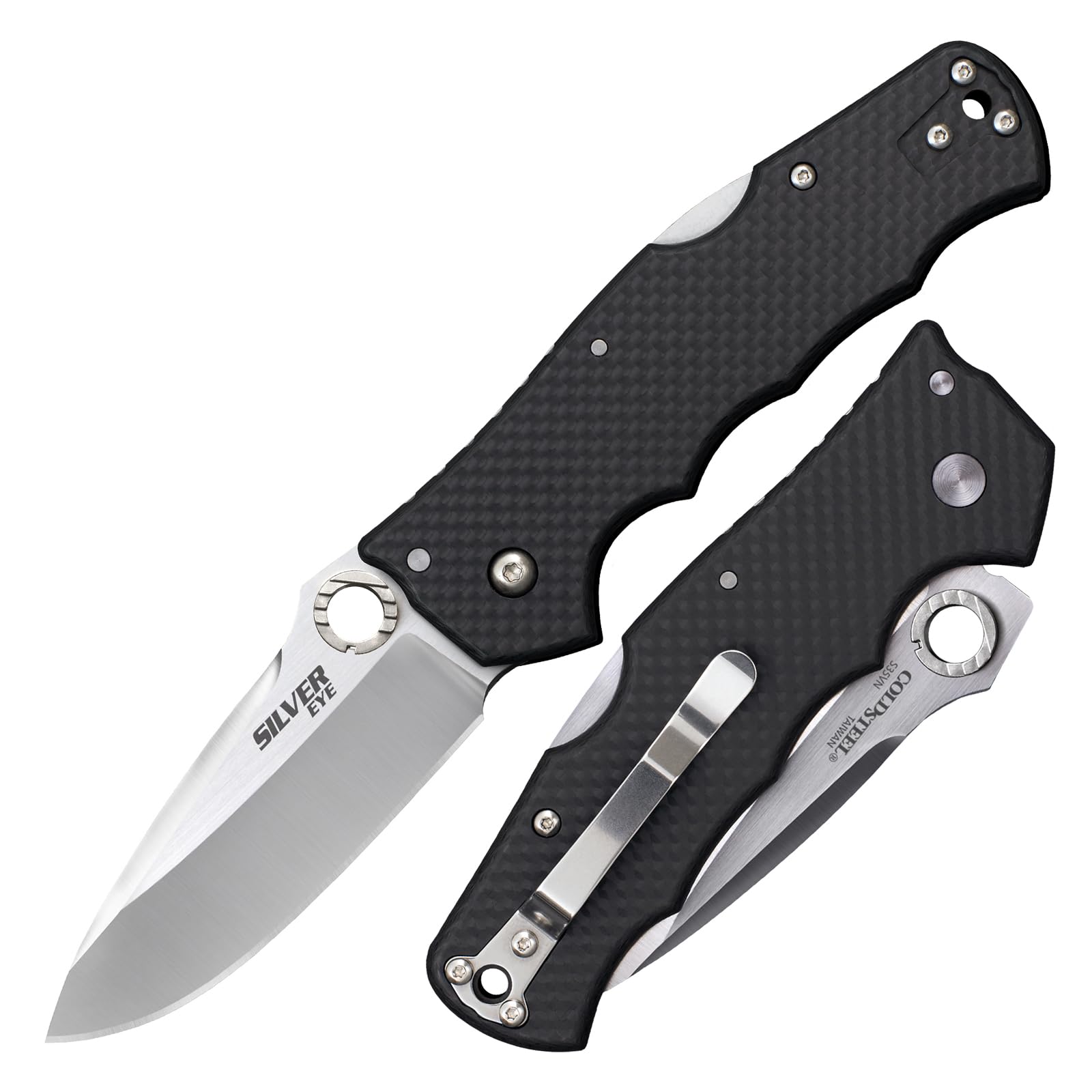 Cold Steel Elite Silver Eye Spear Point 3.5" S35VN Blade 4.875" Carbon Fiber Handle Light Everyday Carry Pocket Folding Knife