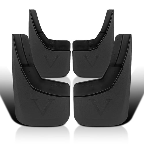 4PC Spec-D Tuning Splash Guard Mud Flaps w/o Wheel Lip Front + Rear Compatible with 2014-2018 Chevy Silverado