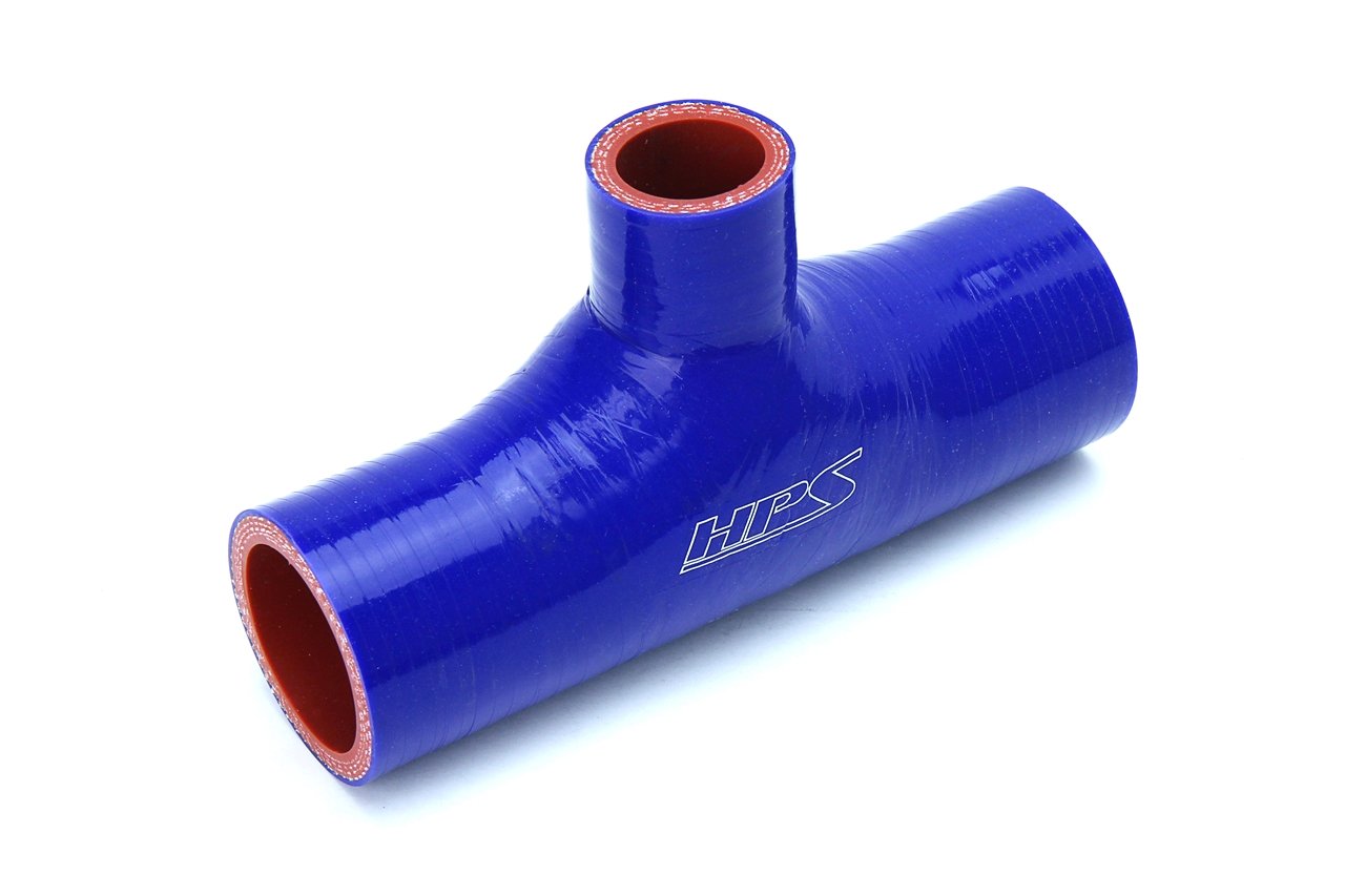 Blue HPS 1" ID, 1" ID branch Silicone Coupler Coolant T Hose Tee Adapter, High Temp 4-ply Reinforced (100-THOSE-100-BLUE)