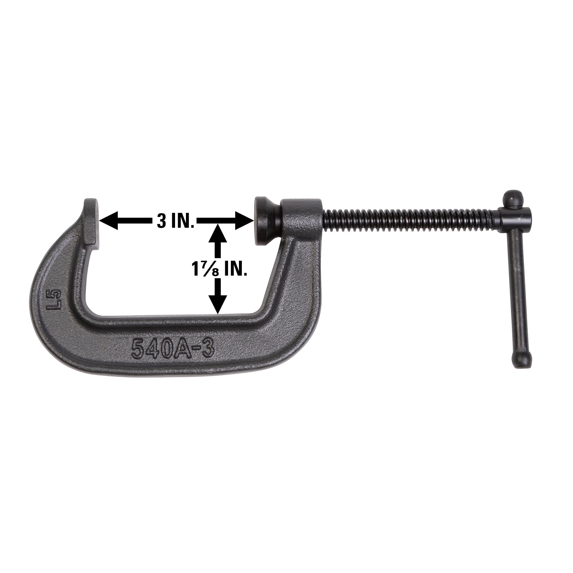 C-Clamp Wilton, 3" Opening, 1-7/8" Throat, 1800 Lbs. Clamping Force (Model 540A-3)