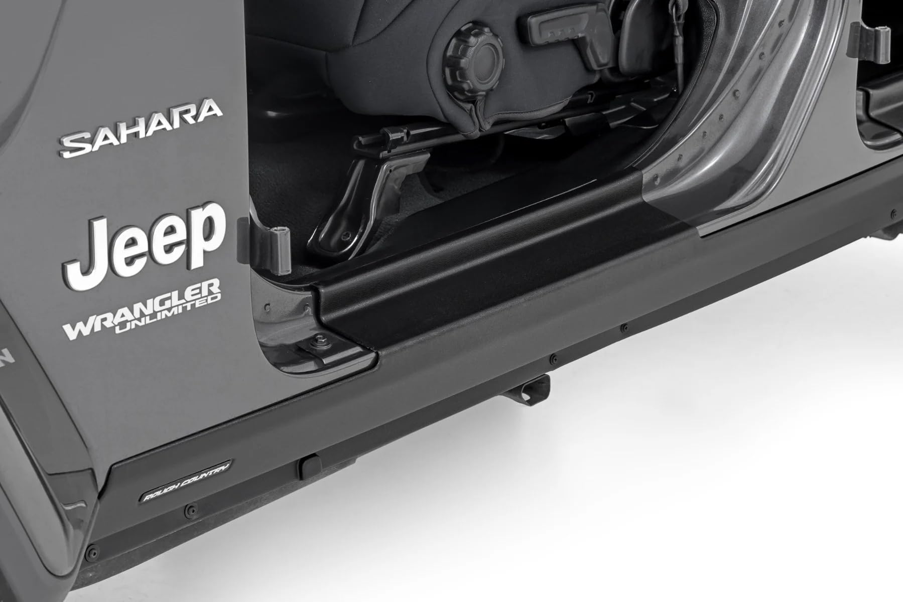 Rough Country Sill Plates Rocker for Jeep Wrangler Unlimited (2018-2025) - Trail Cladding Durable Side Protection, Scratch & Impact Resistant, Easy Install