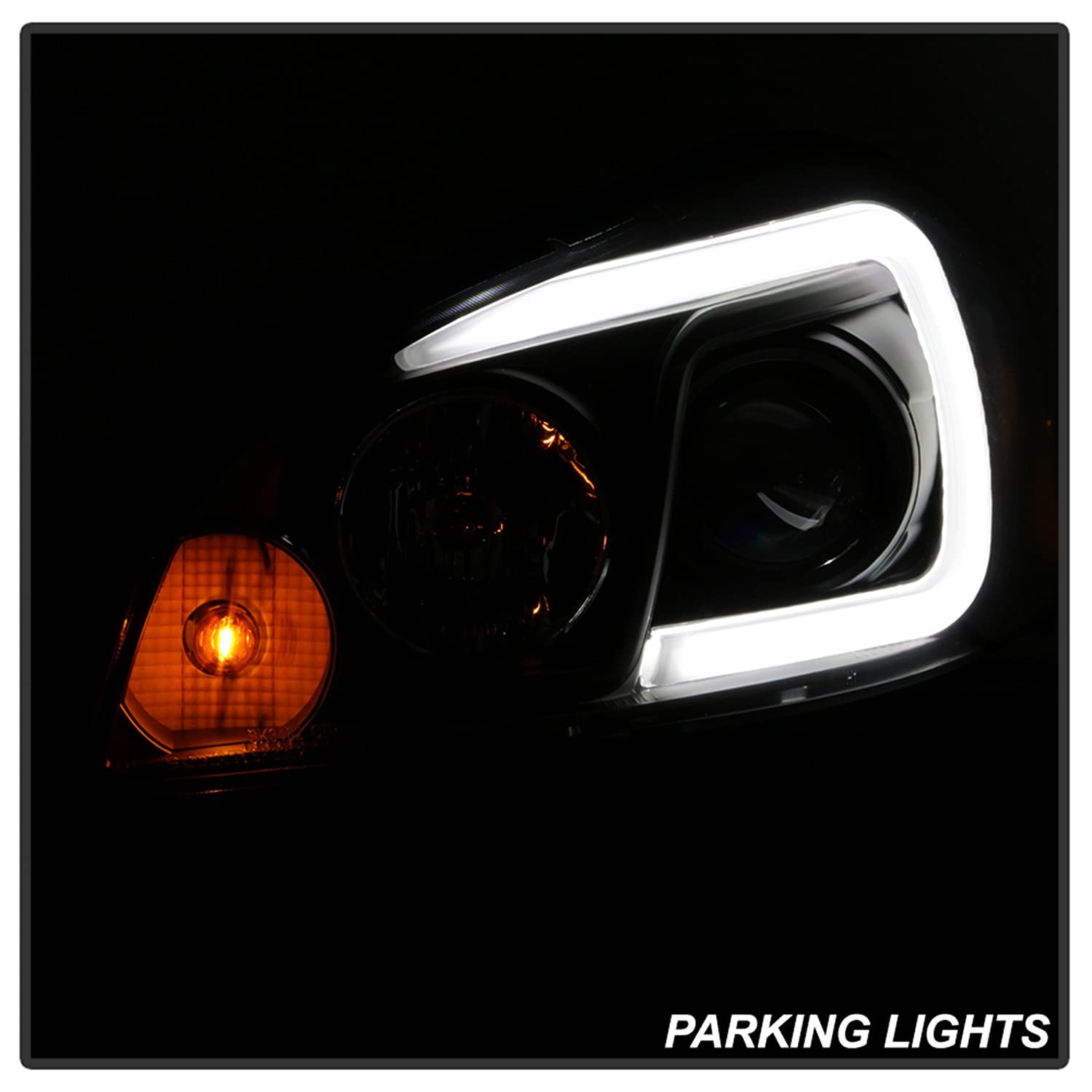 Chevy Impala 06-13 / Spyder 5086679 Chevy Monte Carlo 06-07 Projector Headlights - Light Bar - Low Beam-H1(Included) ; High Beam-H1(Included) ; Signal-7443NA(Included) - Black