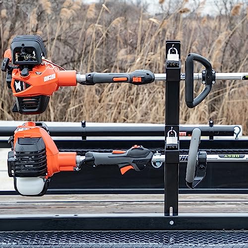 Buyers Products 2-Position Trimmer Rack for Open & Closed Landscape Trailers, Holds 2 Weed-Eaters, Made in The USA, Lawn Care Equipment, Heavy Duty Storage Solution for Work Vehicles