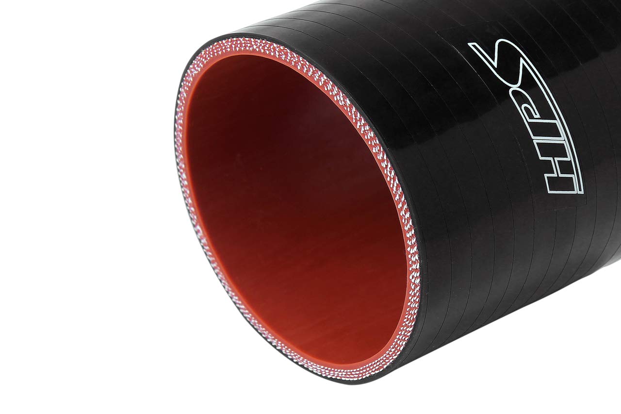 HPS High Temperature HTSOC-150-L4-BLK 4-ply Polyester Silicone Offset Coupler Hose,1-1/2" ID, 5 mm Wall Thickness, 4" Length, Black