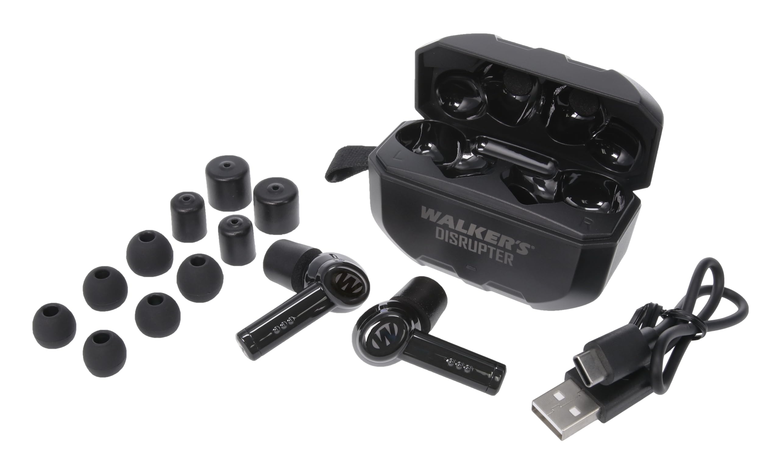 Bluetooth Walker's Disrupter Earbuds - Hunting Range Shooting Active Lifestyle Ear Protection Hearing Enhancement Noise-Cancelling Rechargeable Wireless Electronic Earbuds