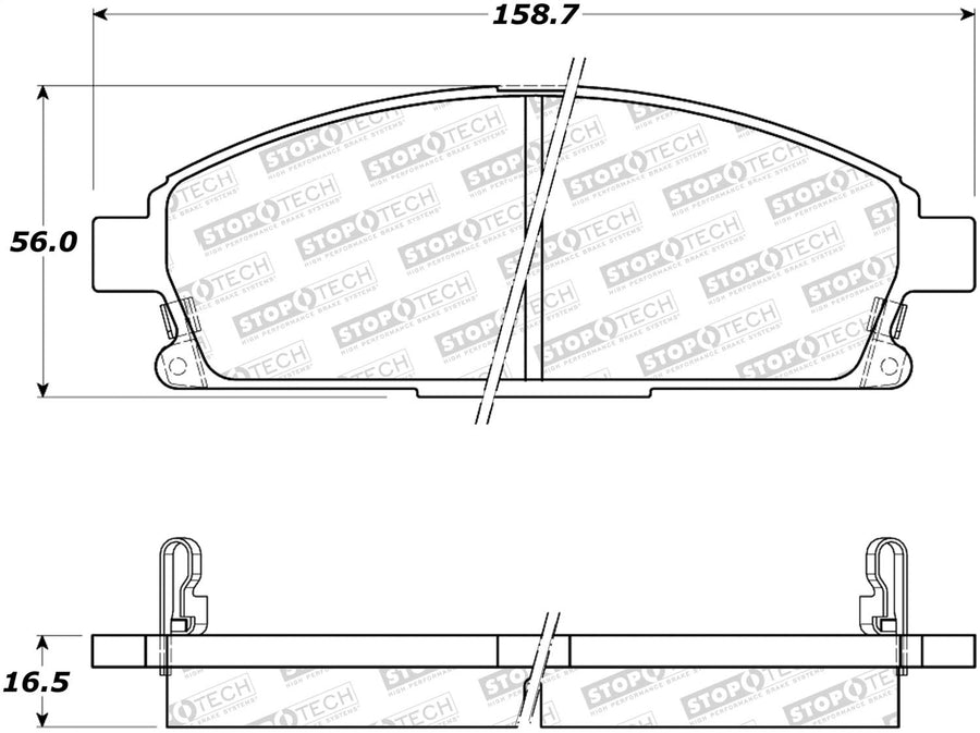 Front StopTech 308.06911 Brake Pads with Shims and Hardware Street