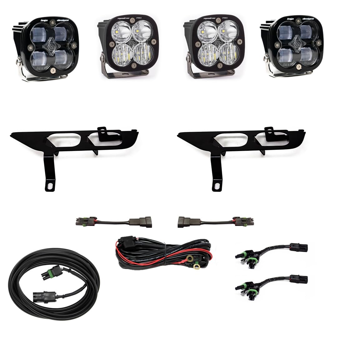Baja Designs Fog Pocket SAE Sport LED Light Kit fits Ford F-150 2021+ Without Daytime Running Lights (Multi-Pattern; Clear; Toggle Wiring)