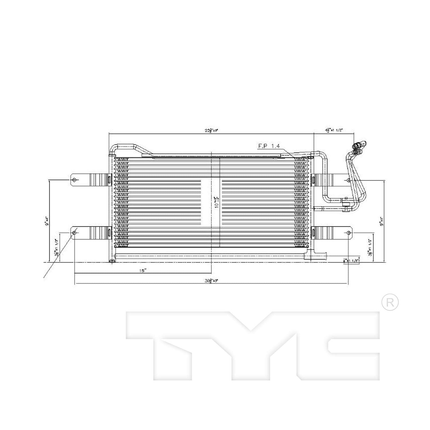 External TYC Transmission Oil Cooler Compatible with 2005-2006 Dodge Ram 1500 Pickup