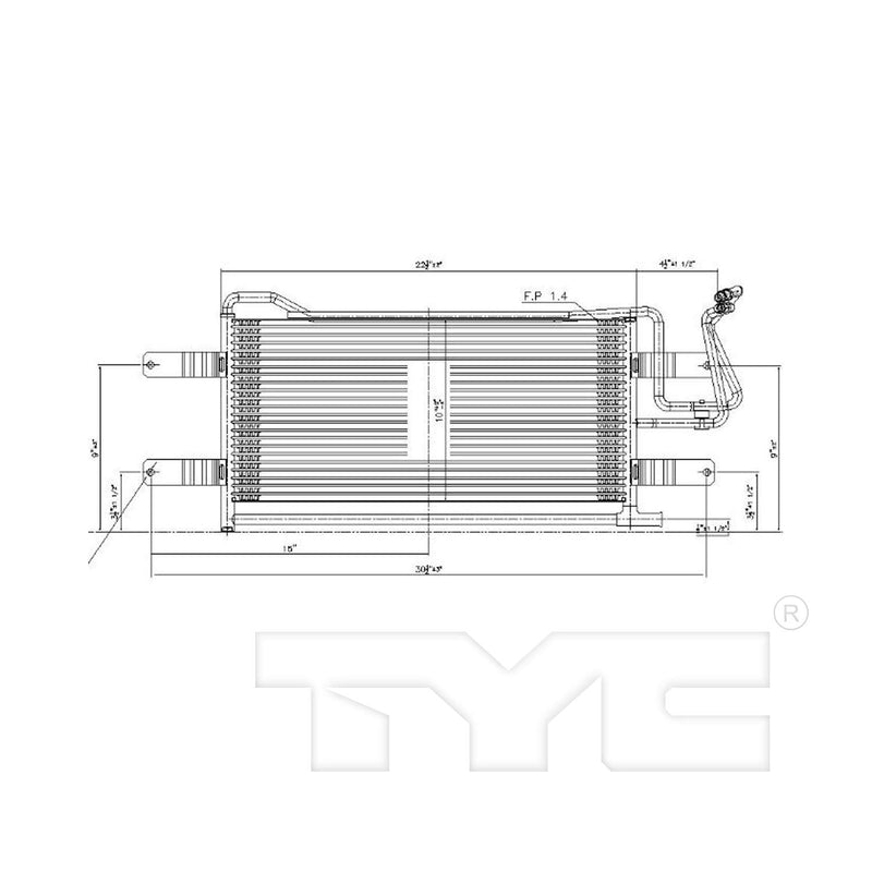 External TYC Transmission Oil Cooler Compatible with 2005-2006 Dodge Ram 1500 Pickup