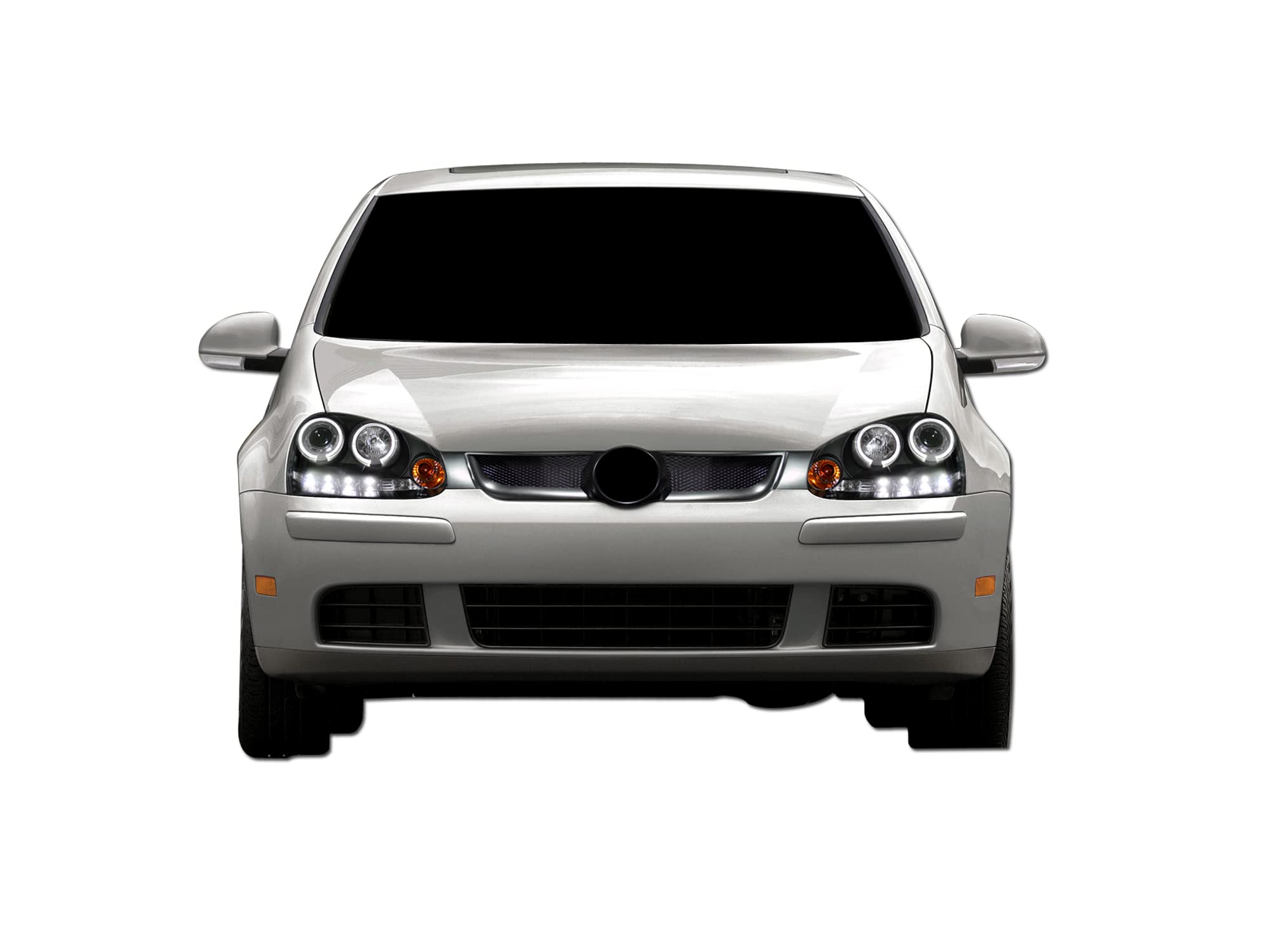 7150591 Armordillo USA Mesh Front Grill Grille - Gloss Black Fits 2006-2009 Volkswagen Rabbit