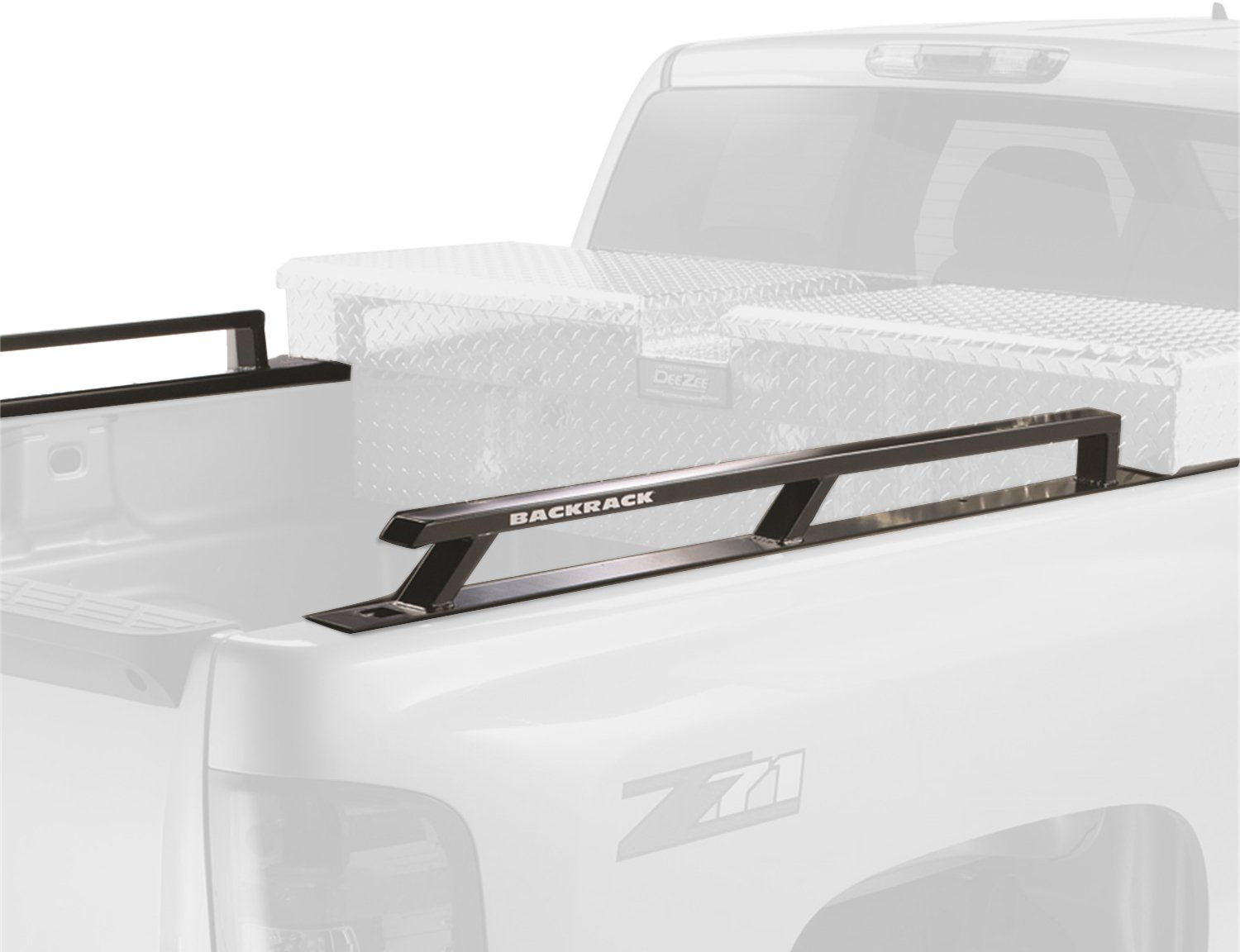 BACKRACK RealTruck Side Rails to use w/ 21" Toolbox | Black, No Drill | 65523TB | Fits 2015-2025 Ford F-150 w/ 6.5' Bed Aluminum Body