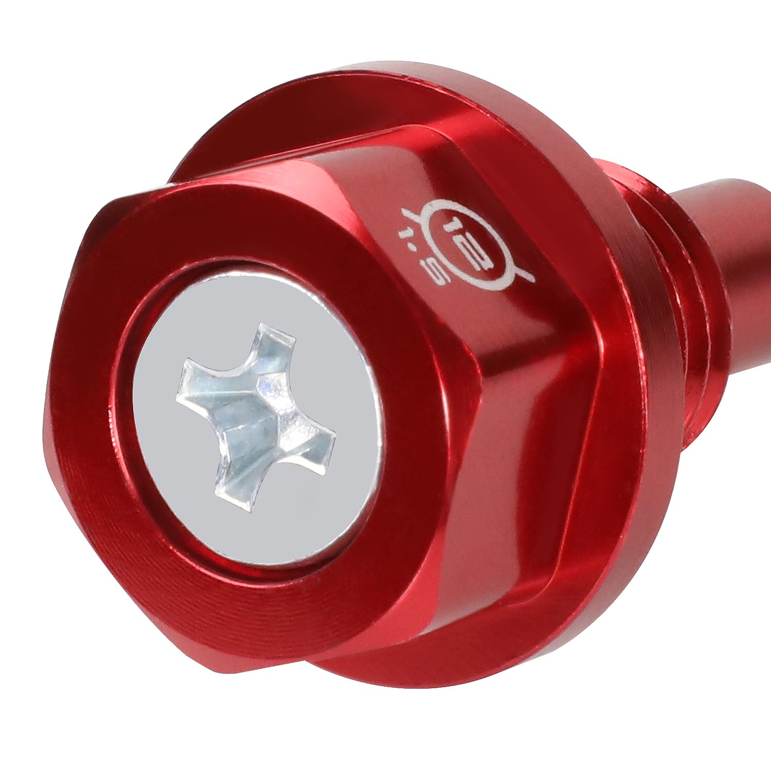 NRG Innovations Oil Drain Magnetic Plug, M12 X 1.5 Thread Size Engine Oil Drain Nut w/Washer, Red, T-6061 Aluminum w/Stainless Steel Internal Magnet, NRG-NOP-400RD