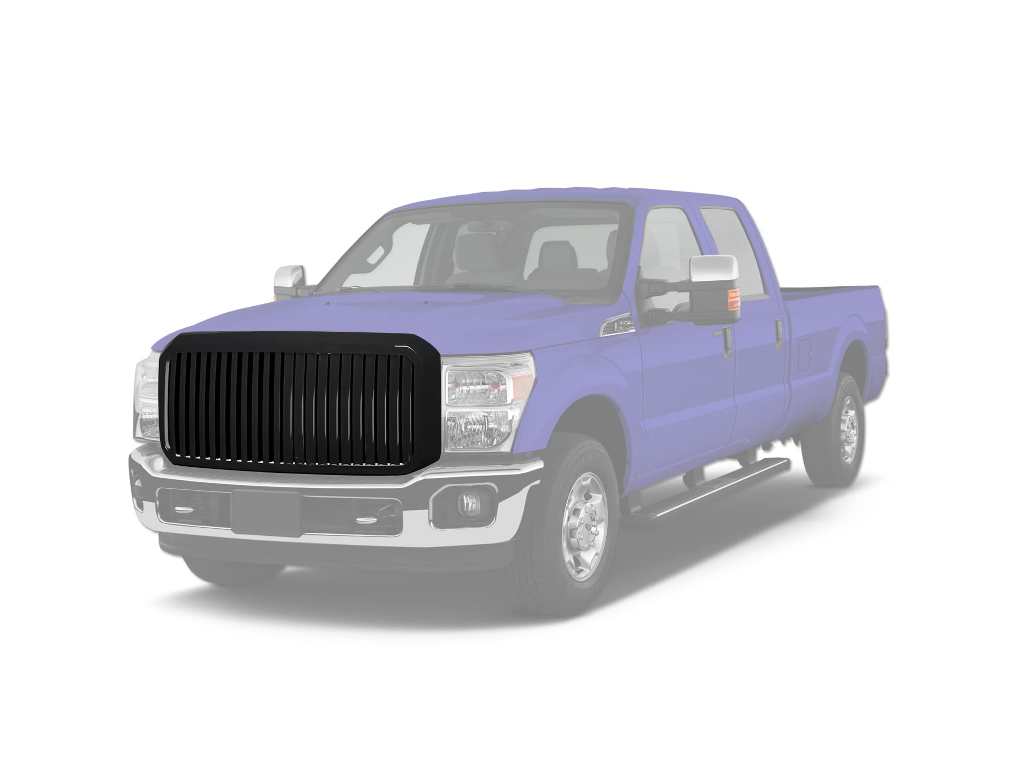 Vertical Front Hood Grille Armordillo USA - Gloss Black Fits 2011-2016 Ford F250 F-250 / F350 F-350 / F450 F-450 Super Duty