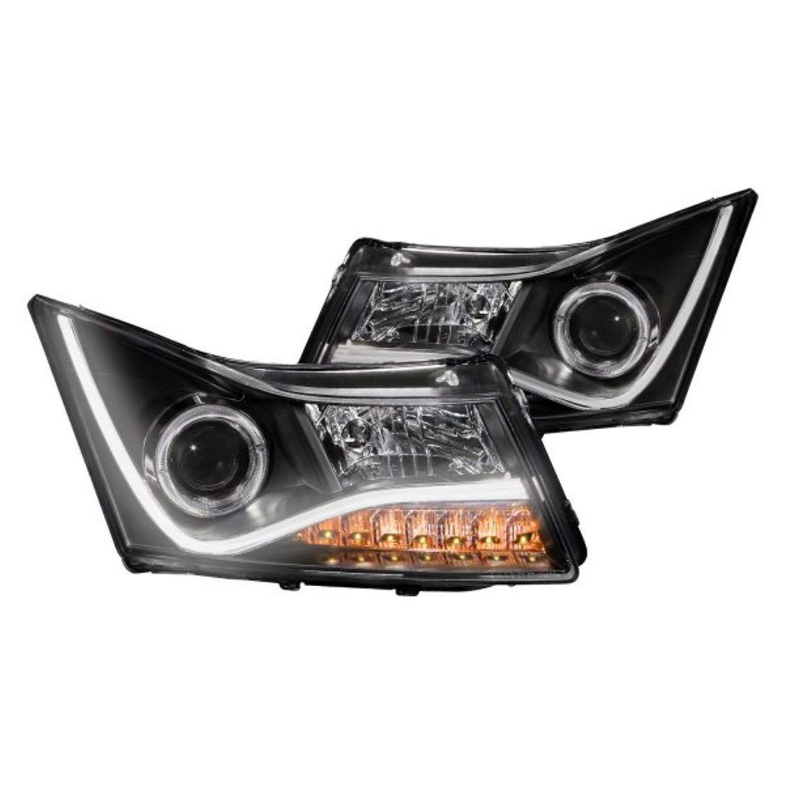 Halo Anzo USA 121409 Black Projector Headlight with Clear Lens for Chevy Cruze