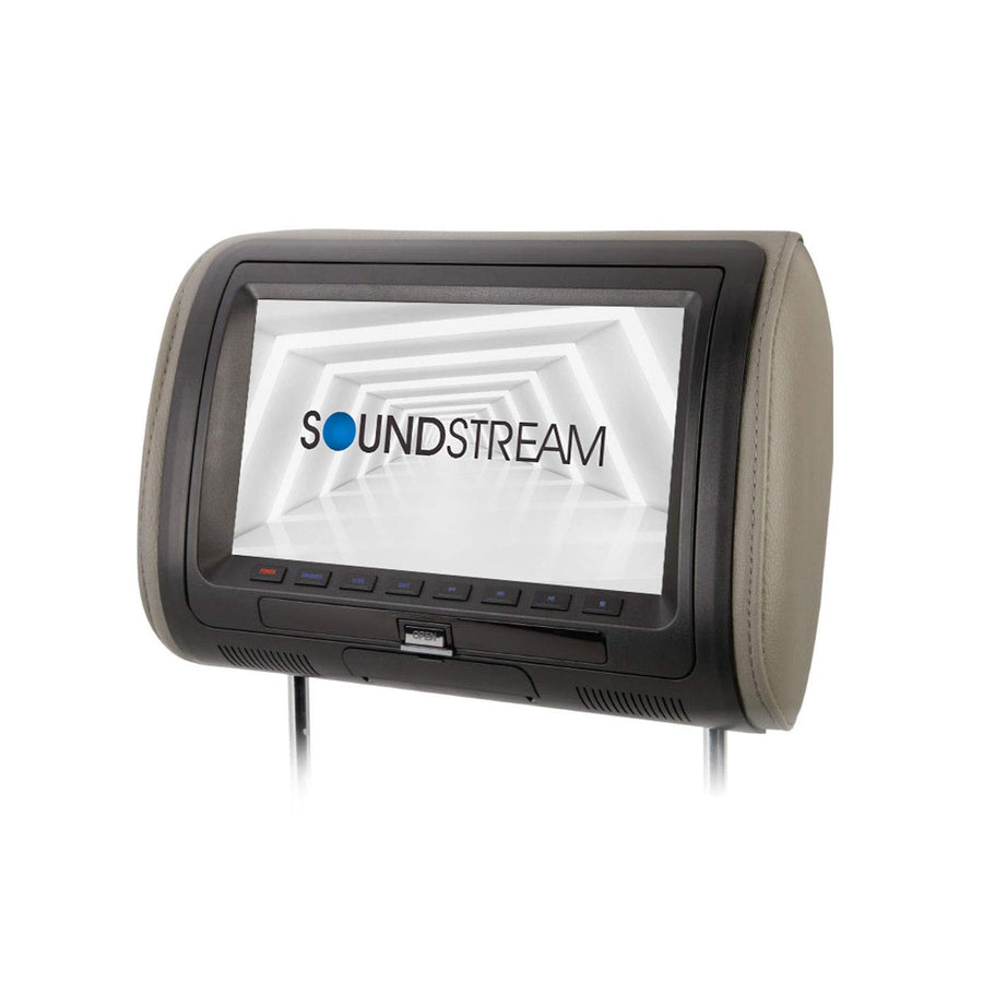 VHD-90CC Soundstream Universal Headrest with 9″ LCD/DVD/3 Color Covers
