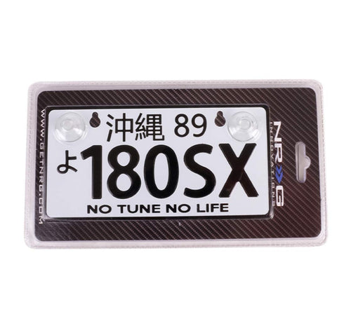 Aluminum Mini License Plate NRG Innovations (JDM Style, Universal Suction-Cup Fit, 180sx)
