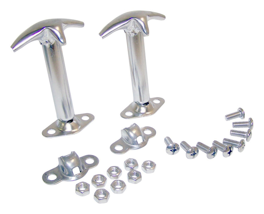 New One Hood Catch Kit, Stainless Steel (CJ/YJ) - Crown# RT34011